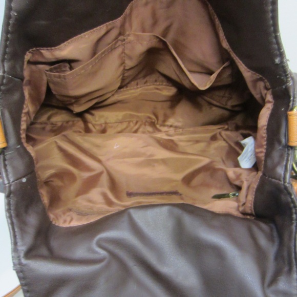 At Violin Purse Shoulder/Double Handle Brown Faux Leather - Picture 9 of 10